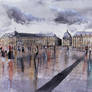 Place de la Bourse - Watercolor