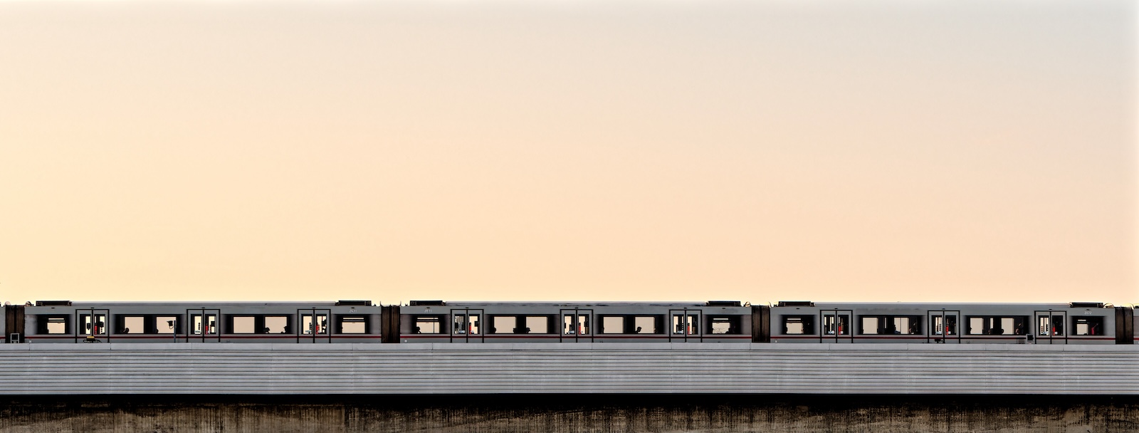 Subwaytrain into the sunrise (color)