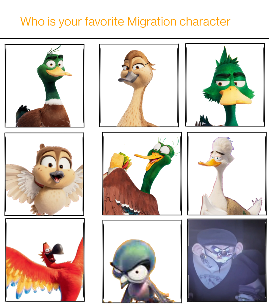 Pick what your favorite Migration characters? by JazTheMurderDrone on ...