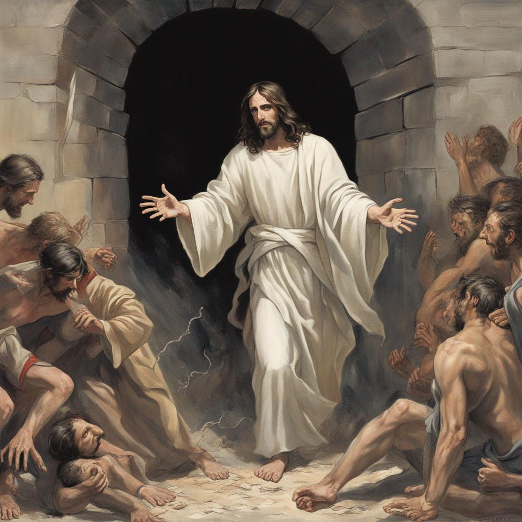 Jesus breaks open the gates of hell by knightmonx on DeviantArt