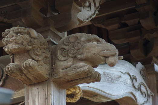 Temple Details: 04 - Carved Lion and Elephant