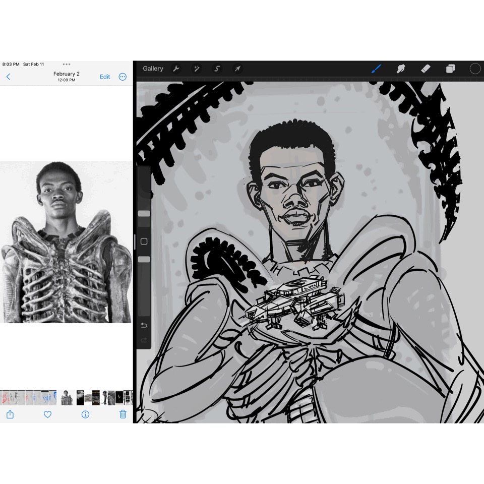 Bolaji Badejo WIP by gerimib on DeviantArt