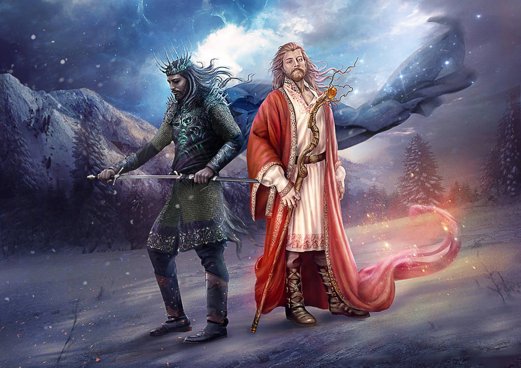 Slavic mythology. Belobog and Chernobog by Vasylina