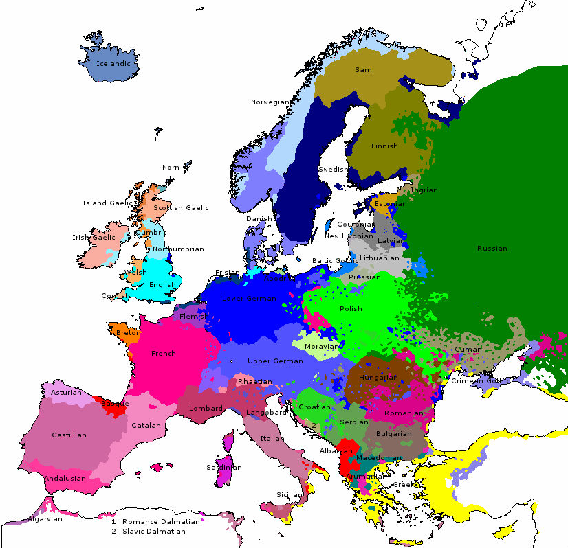 Alternate Language Map of Europe by NovaHessia on DeviantArt