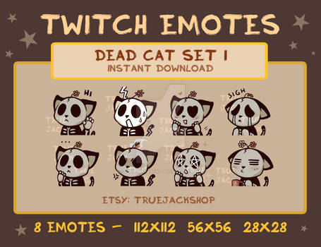 Dead Cat Twitch/Discord Emotes - PACK 1