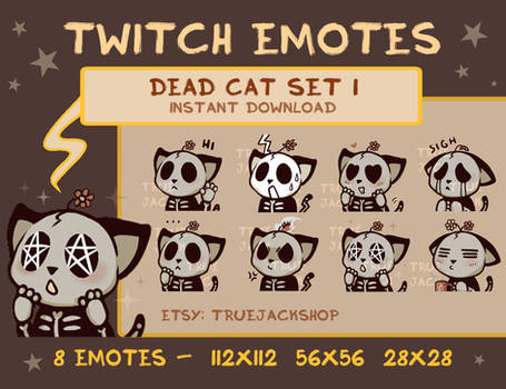 Dead Cat Twitch/Discord Emotes - PACK 1