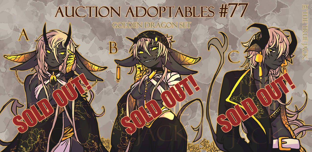 [CLOSED] Golden Dragon SET - Auction Adopt 77