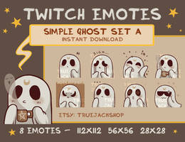 Simple Ghost - Twitch and Discord Emotes - PACK A