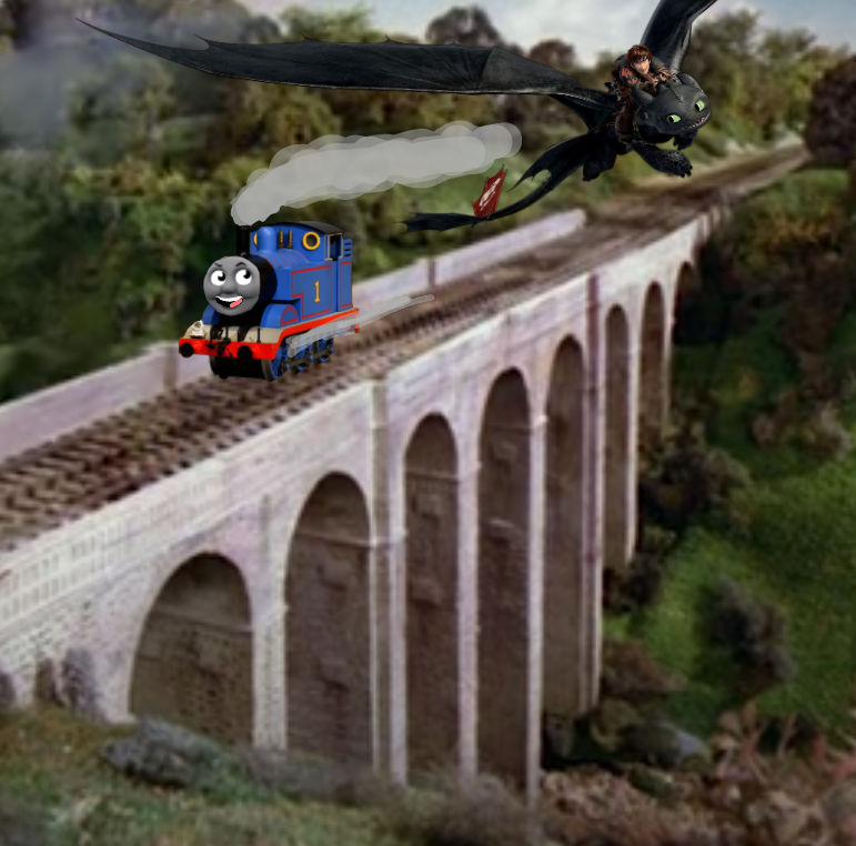 Thomas Racing Hiccup and Toothless by Thomassoniccarsfan13 on DeviantArt