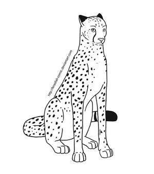 Free Lineart - Cheetah