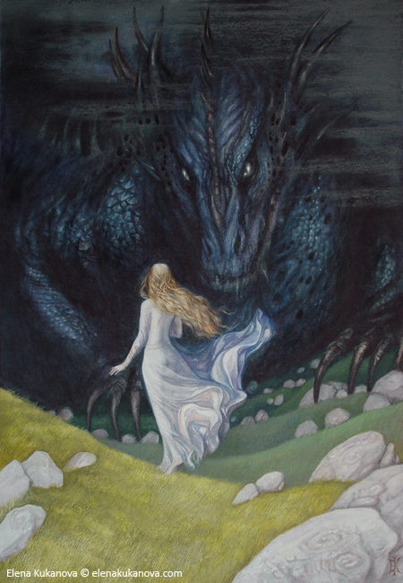 Niënor and Glaurung Art Print