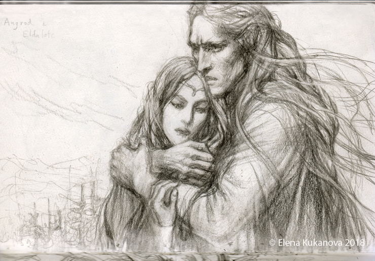 Angrod and Eldalote- sketch by EKukanova Angrod and Eldalote- sketch by EKukanova