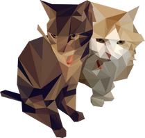 low poly cats