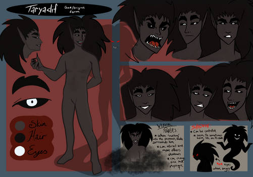 Taryadif, God of Shadows - Reference Sheet