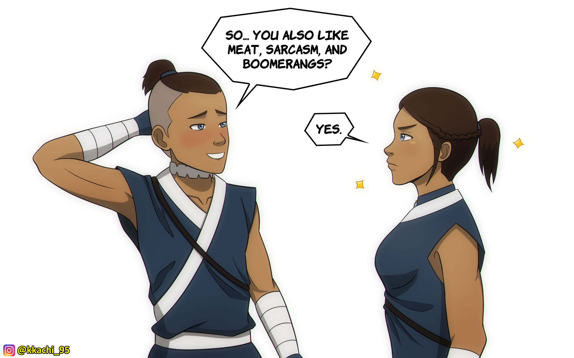 Sokka meets female Sokka Avatar Genderbend AU by kkachi95 on DeviantArt