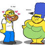 Skinny Homer and BBW Marge