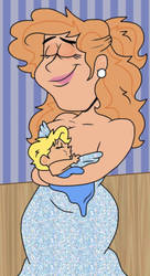Frigga breastfeeding Baby Thor