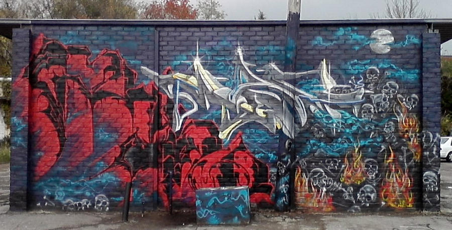 Mag and Rhino Halloween jam wall