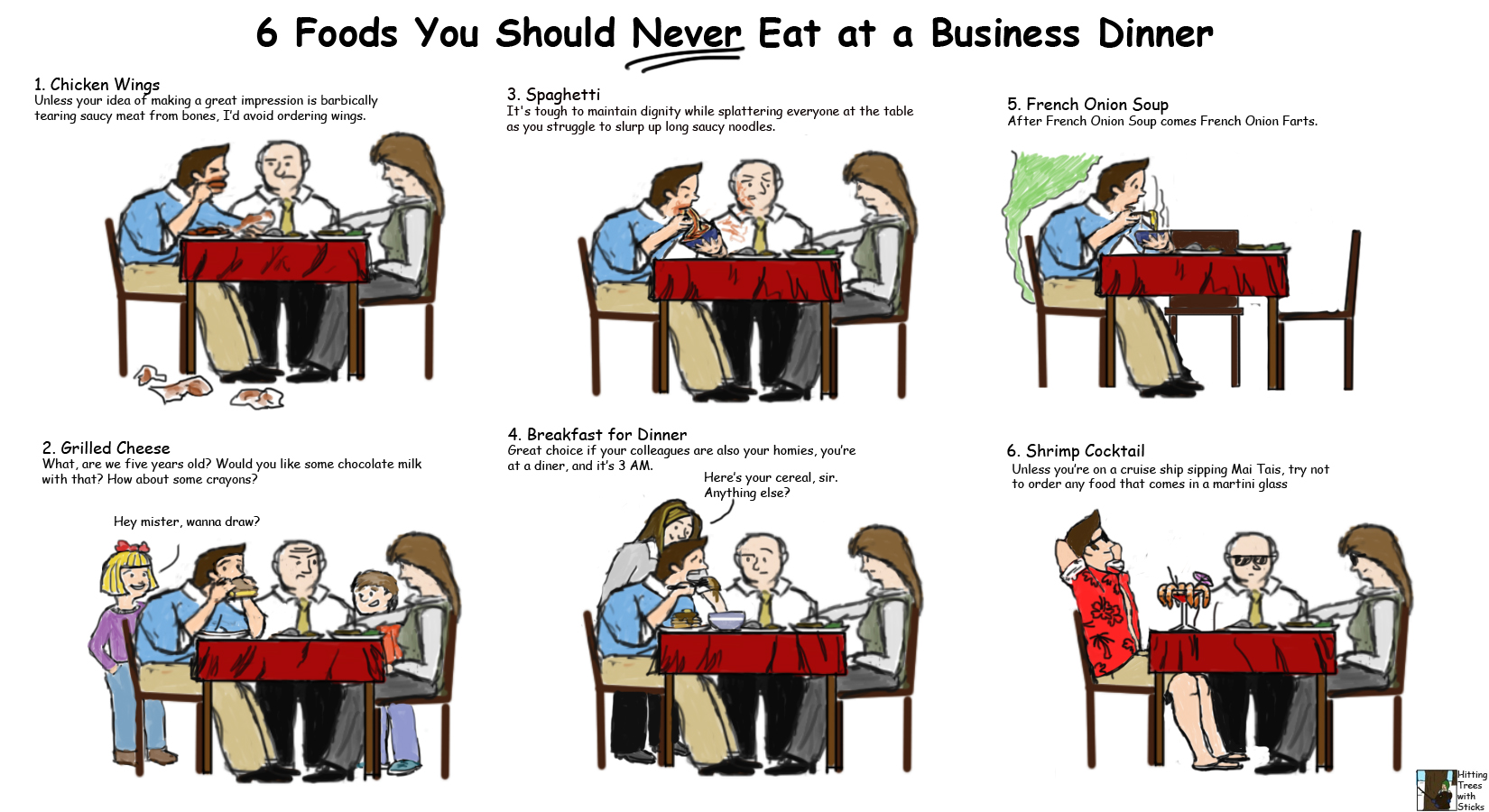 6 Foods you should NOT eat at a business dinner!