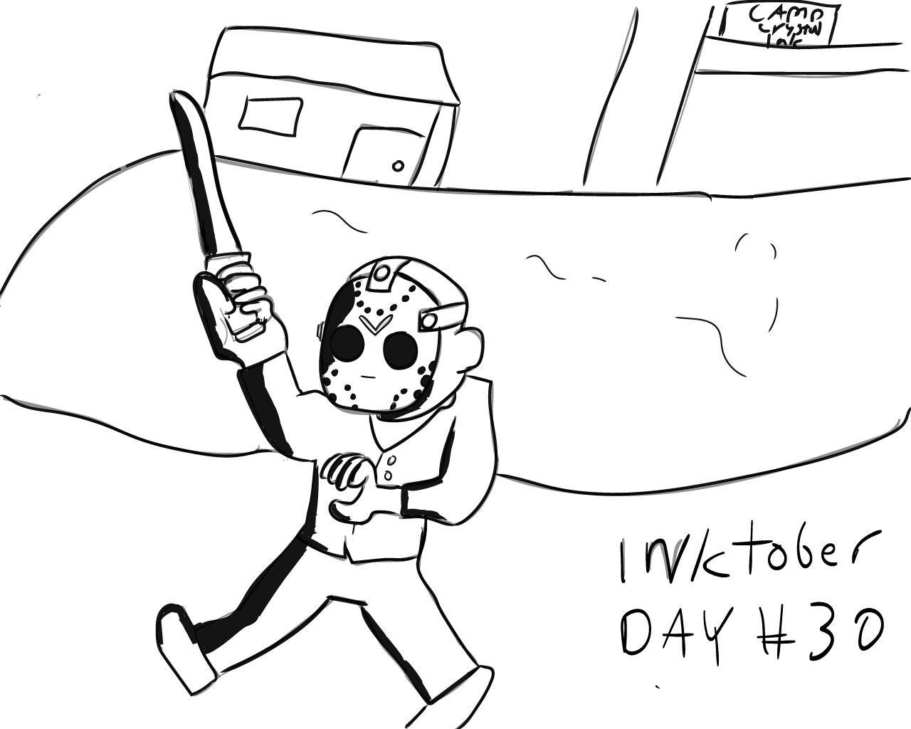 Inktober day #30: Other day at Camp Crystal lake