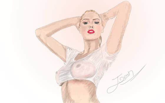 Kate Upton draw and painting