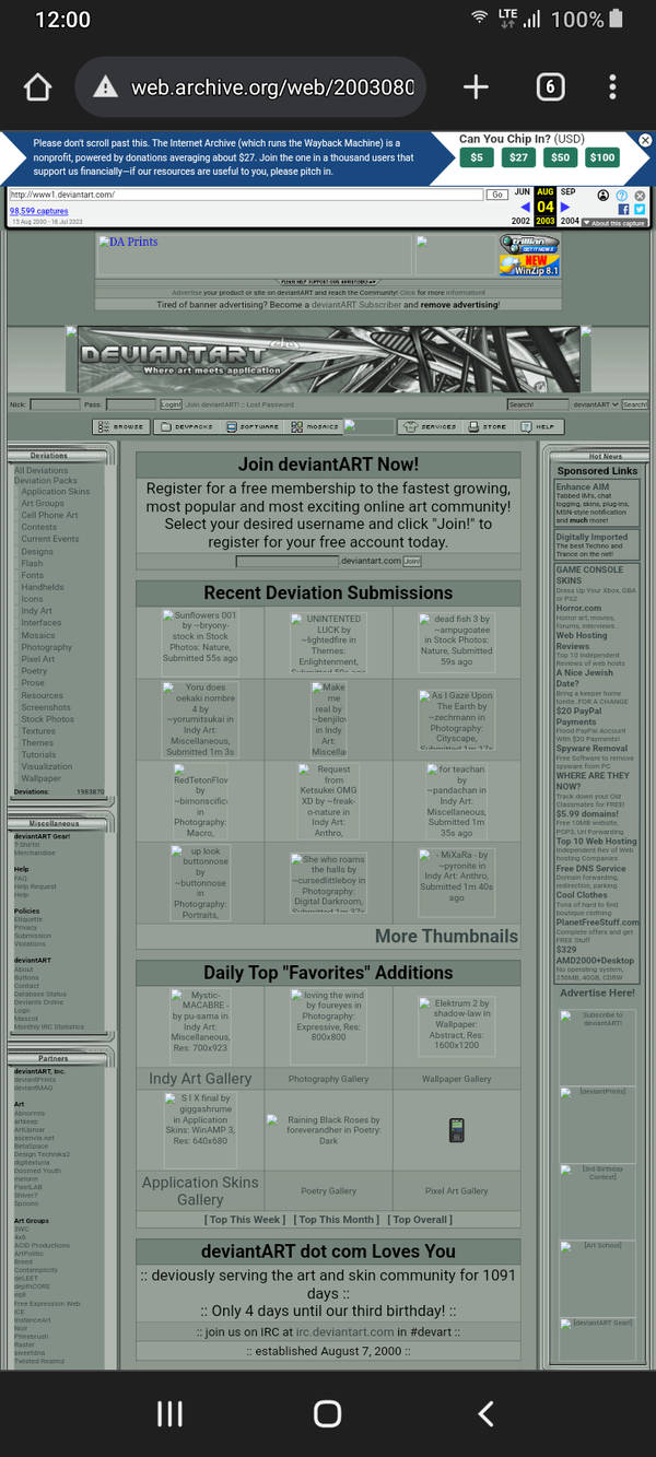 Wayback Deviantart 04 Aug 2003 by dooldlevn on DeviantArt