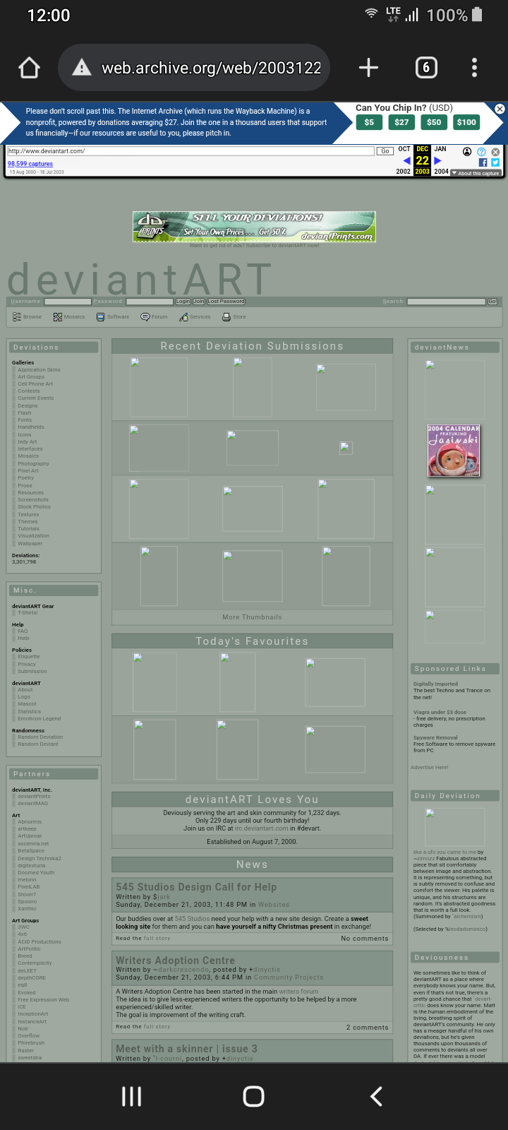 Wayback Deviantart 22 Dec 2003 By Dooldlevn On DeviantArt