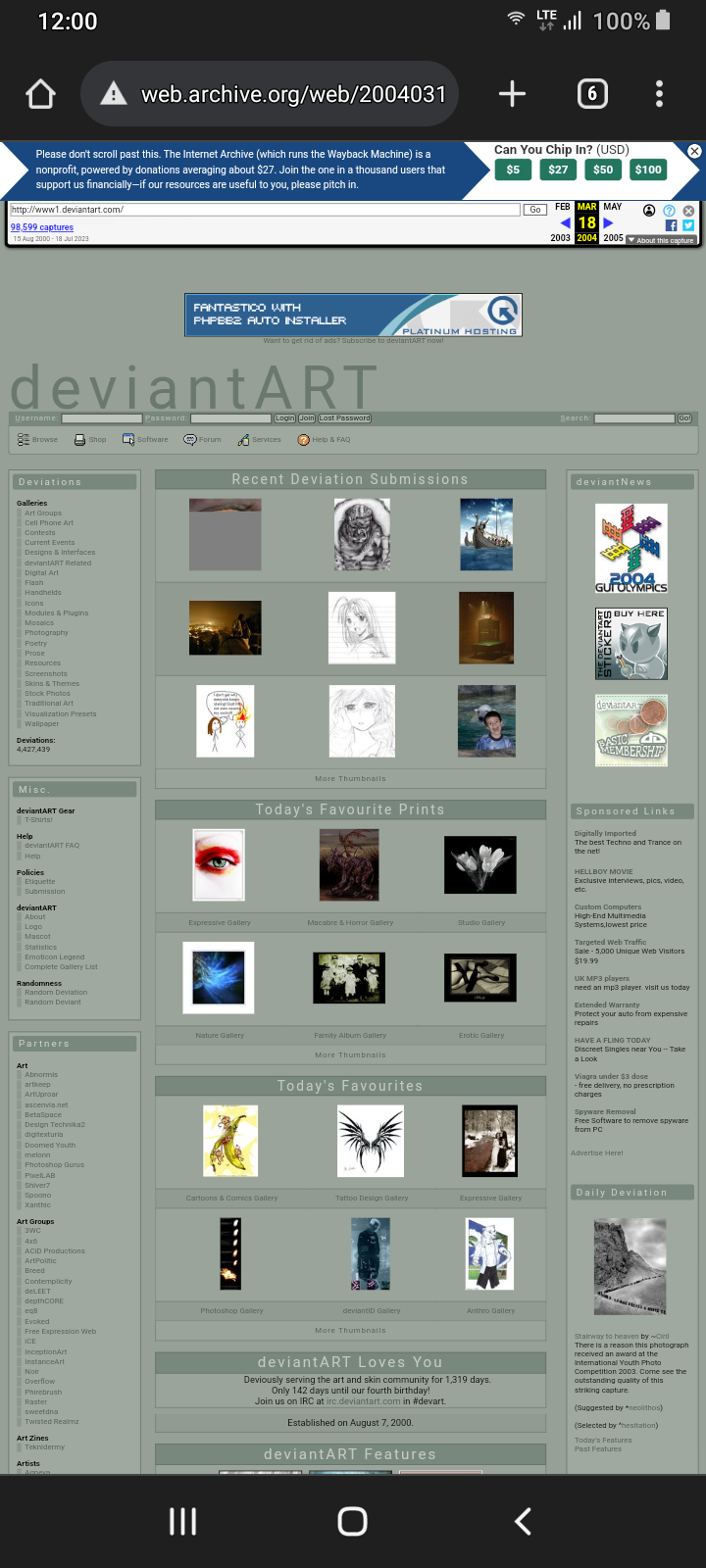 Wayback Deviantart 18 Mar 2004 by dooldlevn on DeviantArt