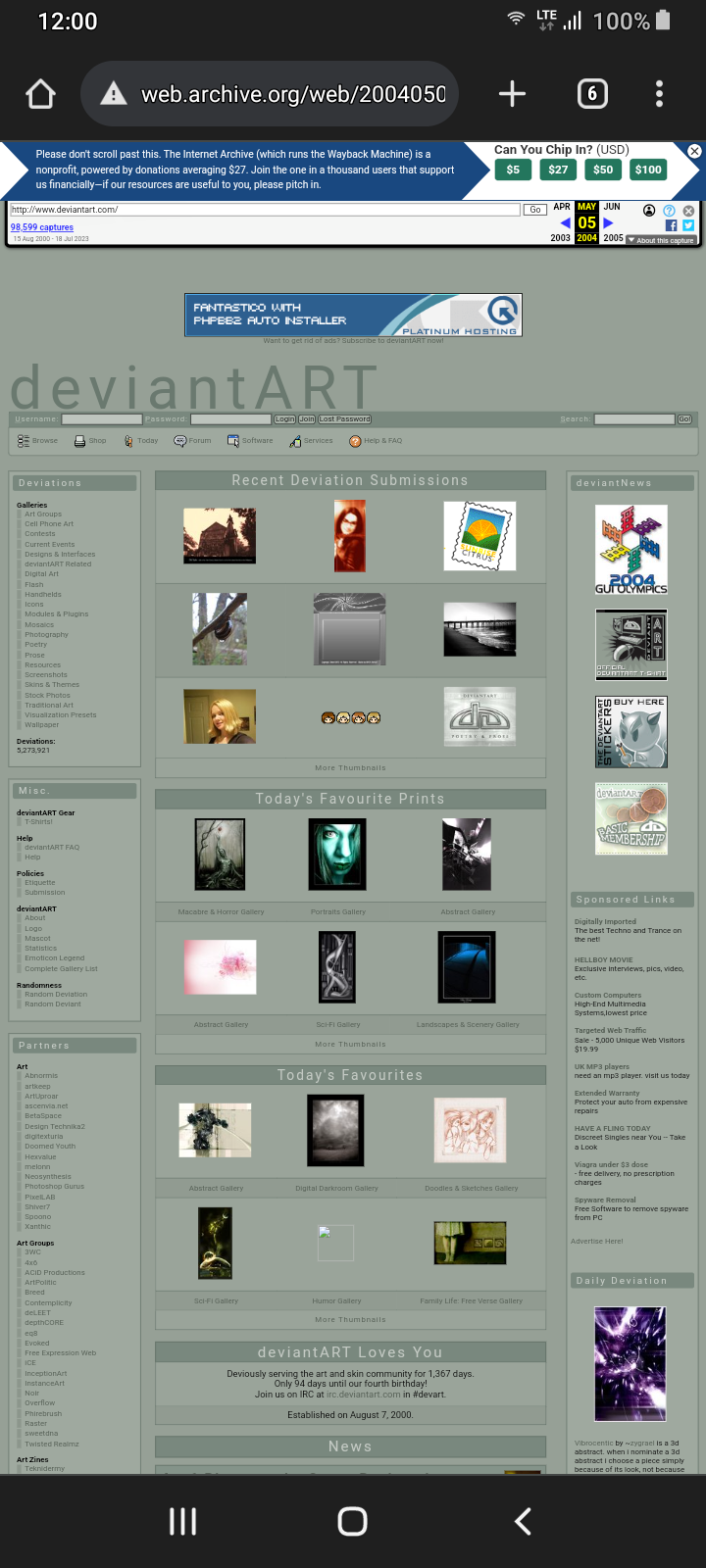 Wayback Deviantart 05 May 2004 by dooldlevn on DeviantArt