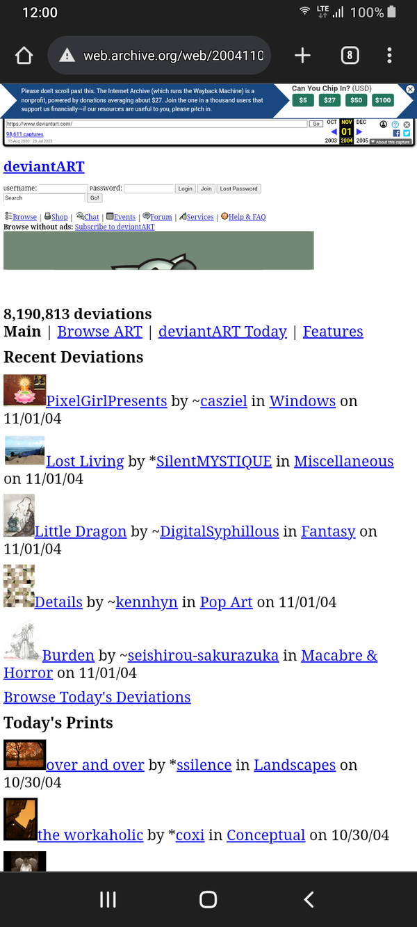 Wayback Deviantart 01 Nov 2004 by dooldlevn on DeviantArt