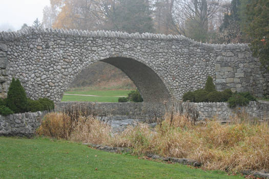 Stone Bridge on a Foggy Day