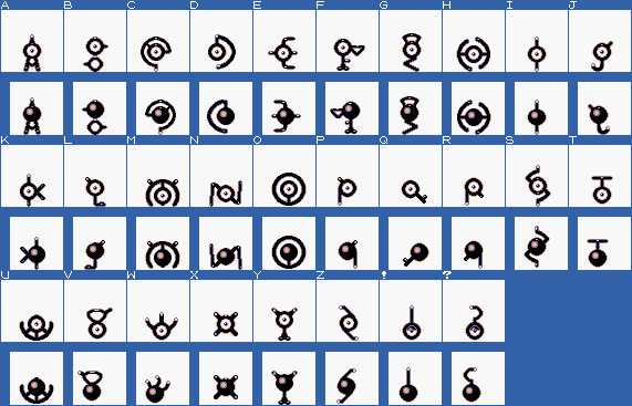 Unown Pixel Alphabet by OldManRupee on DeviantArt