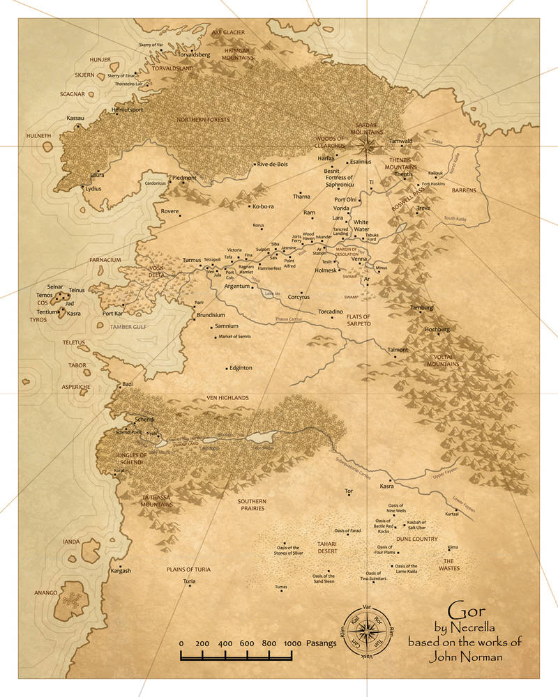 Map of Gor by Gorean-Art on DeviantArt