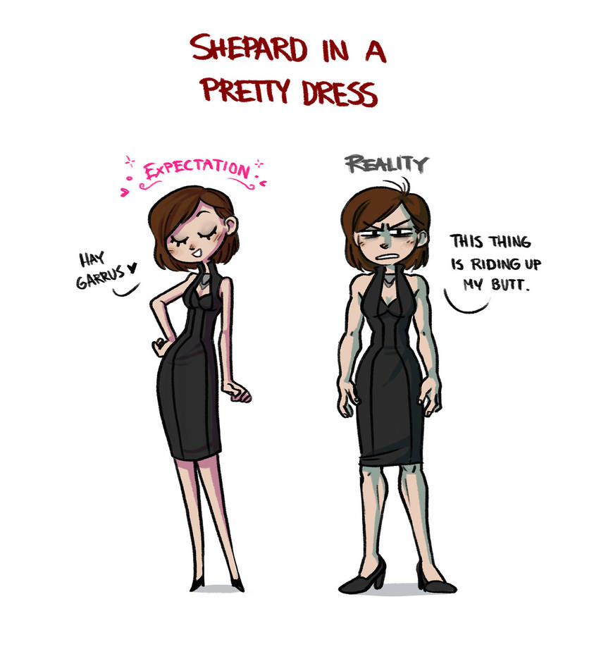 Shepard vs. The Dress by SnuffyMcSnuff on DeviantArt