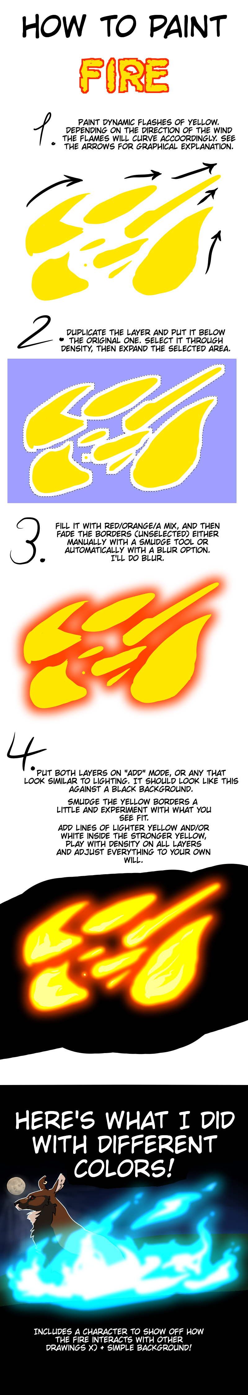 How to paint FIRE !! - TUTORIAL by ValentinaTheWolf on DeviantArt