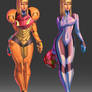 Samus Aran_Armored and Zero Suit