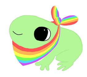 Cute gay pride frog (read desc,on redbubble)