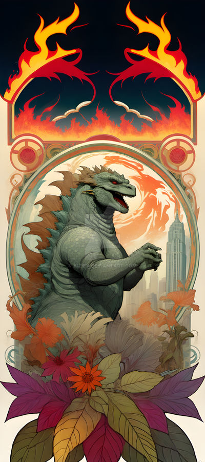 Godzilla The Ride Deviantart The image features a godzilla by Kiziev on DeviantArt