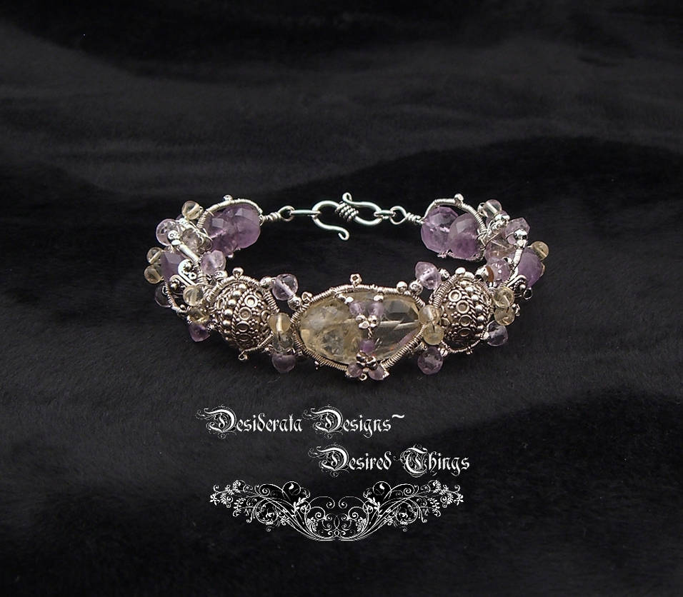 Amethyst and Citrine Bracelet by mdvannes