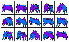 Two wolves running in circles - Icon Base