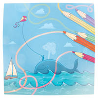 Whale, kite and pencils