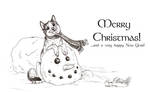 Snow Puppy Merry Christmas by Falcolf