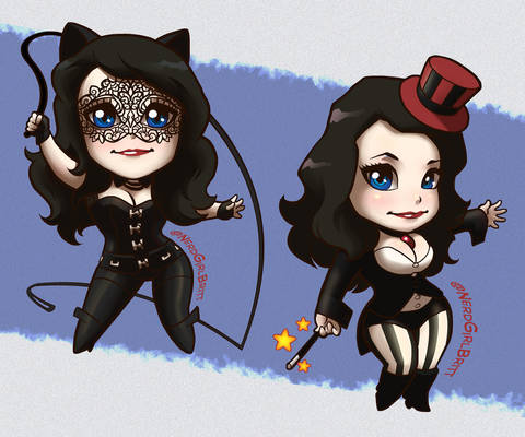 Nerd Girl Britt - Catwoman n' Zatanna Chibis