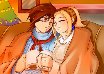 Skies of Arcadia.- Vyse and Fina Christmas by EliVDraws