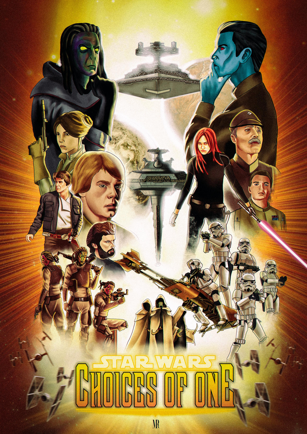 Star Wars Choices of One in movie poster art style