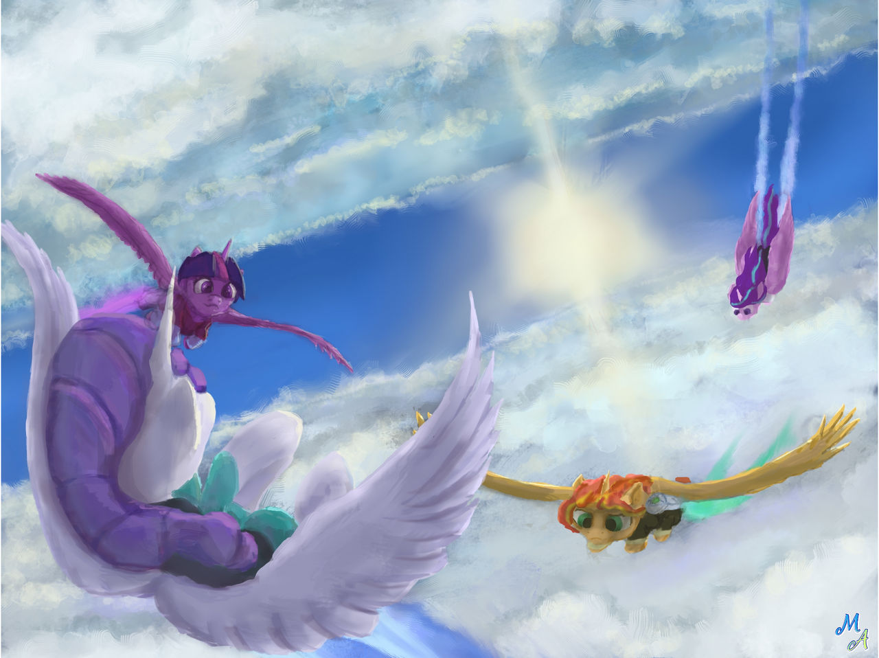 Request from Michael The Fire Dragon Four Alicorns