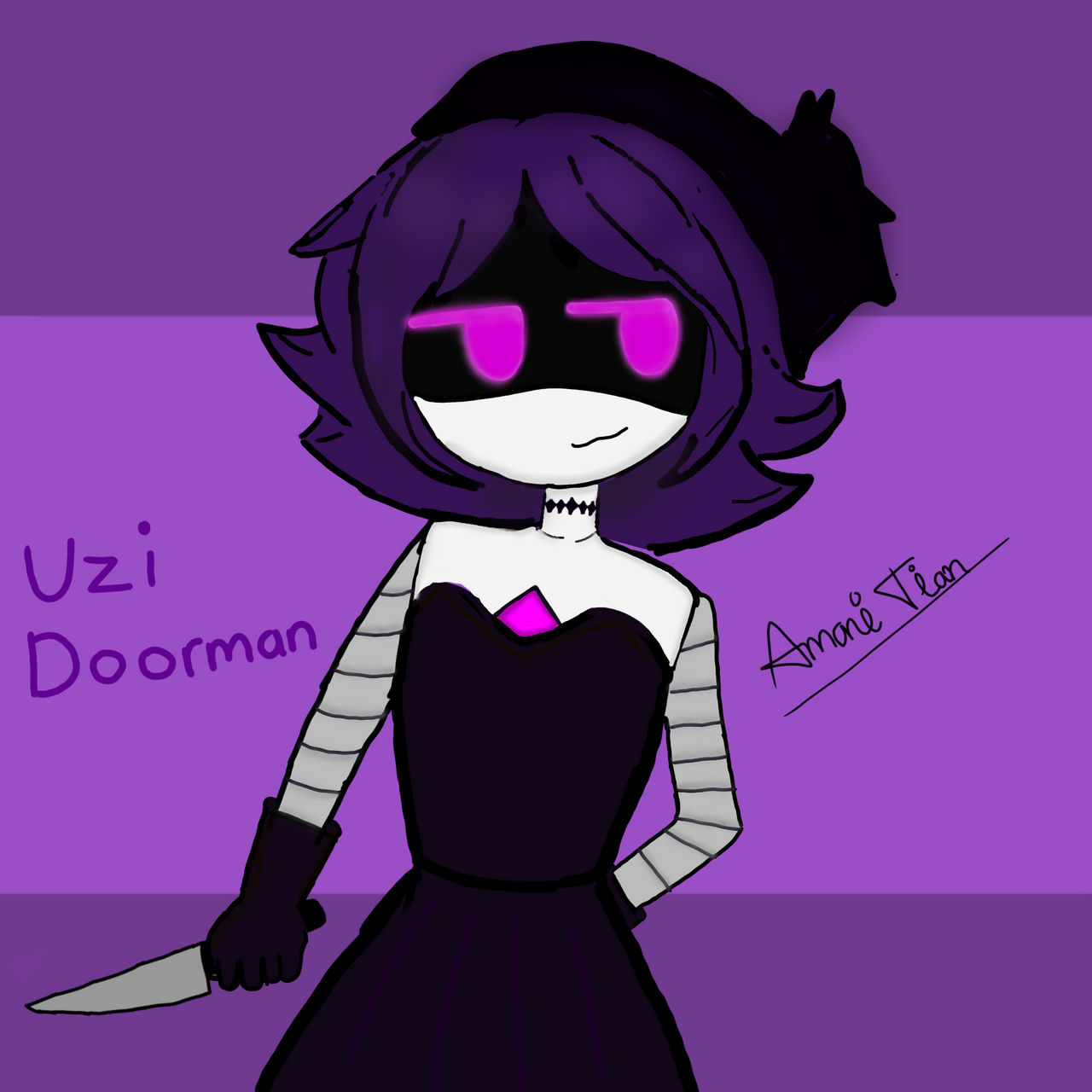 uzi doorman prom dress Character: Uzi Doorman (Prom outfit) Series: Murder Drones Took me long enough to post it.. I swear i'll have different stuff to post soon like my Angel Devil stuff or