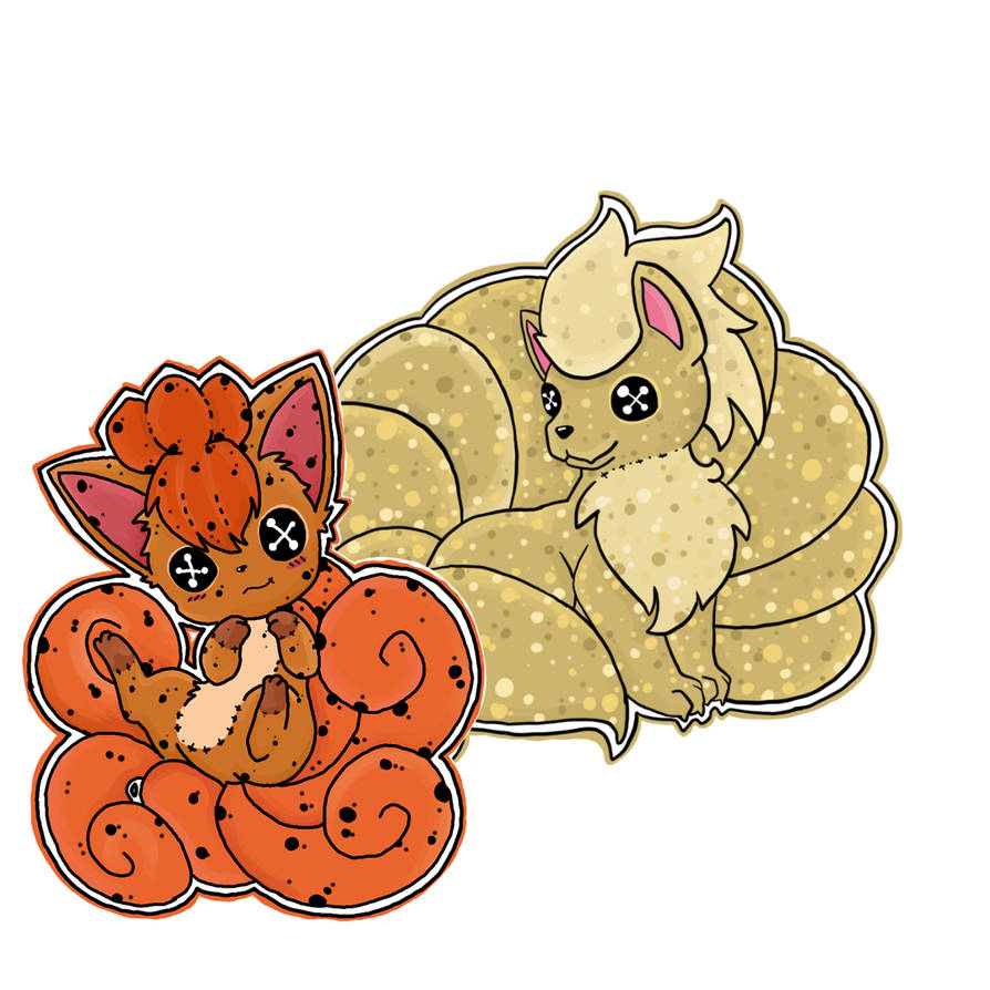 Vulpix n Ninetails by FlashBerryCrunch on DeviantArt