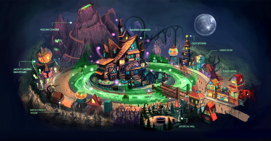 Halloween Town Map by anacathie on DeviantArt