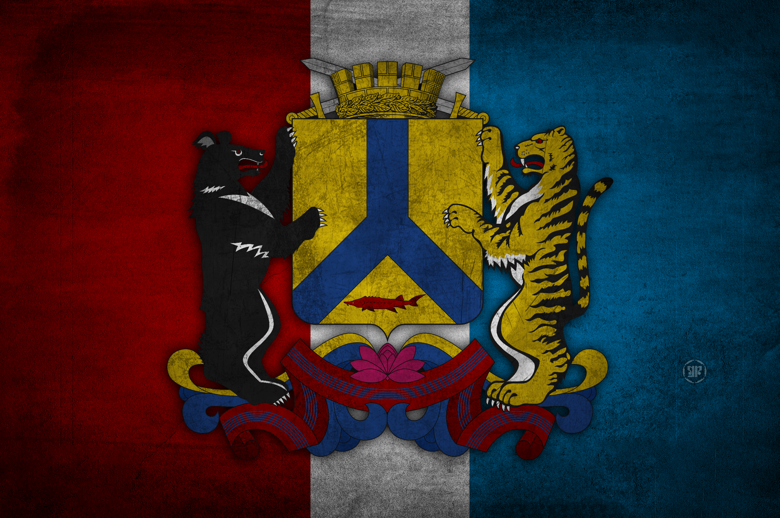 Free Russia flag+Gold Russian State coat of arms by CTGonYT on DeviantArt